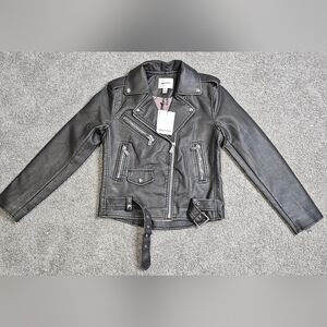 Nwt Industry Republic Black Faux Leather Biker Jacket Women’s S